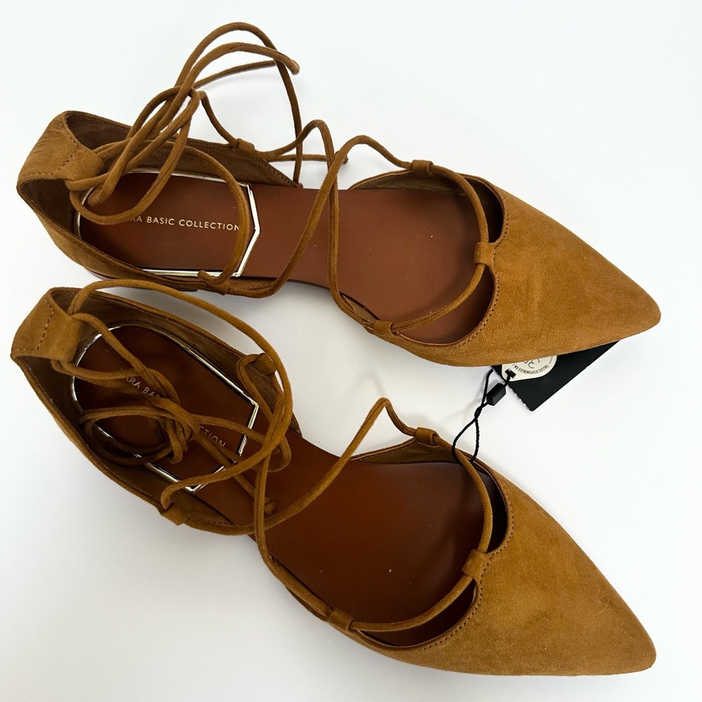 Zara Lace up Flats
